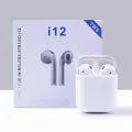 i12 Double Airpods Wireless Bluetooth Hand Free with Power Bank Stereo Earphones White bluetooth ear phone for all cell phones use