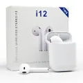 i12 Double Airpods Wireless Bluetooth Hand Free with Power Bank Stereo Earphones White bluetooth ear phone for all cell phones use