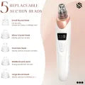Blackhead Removal Machine Derma Suction 5 In 1 Black Head Remover Machine Acne Pimple Pore Cleaner Vacuum Tool Rechargeable Machine Oil Remover Multi-Functional Skin Care Tools Facial Beauty Device Whitehead Remover Deep face dust Cleaner